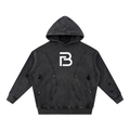 Snow Washed Distressed Panel Pocket Hoodie